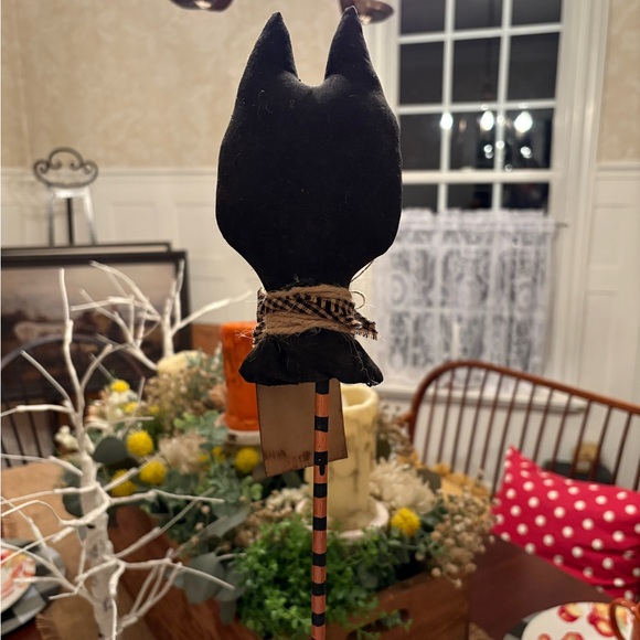 HANDMADE Primitive Black Cat Halloween Decoration folk art - Picture 5 of 5